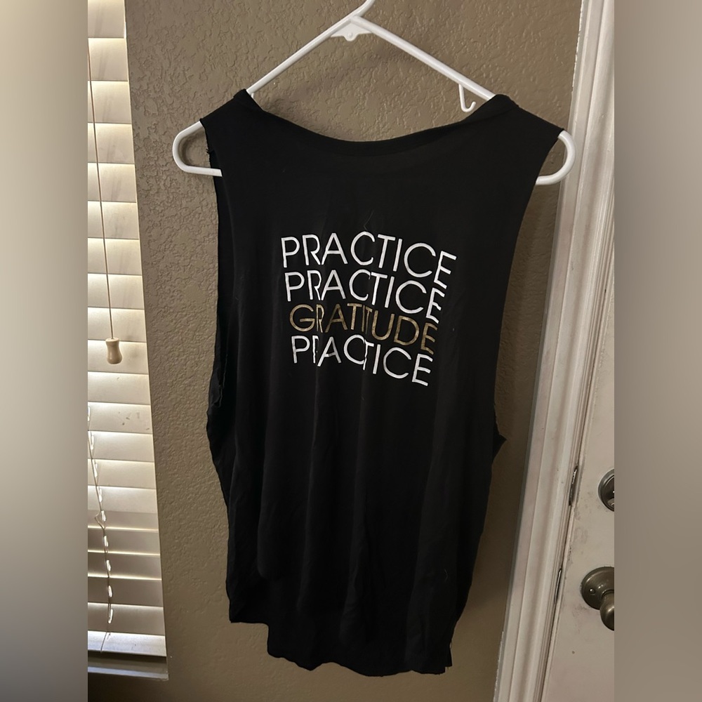 Interval Black Sleeveless Top with Motivational Print